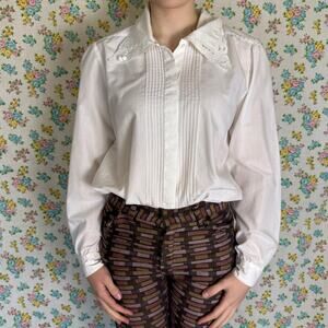 Vintage 90s Witt Shirt collection long sleeve white size 14